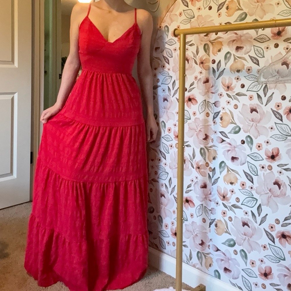 Elegant Red Maxi Dress